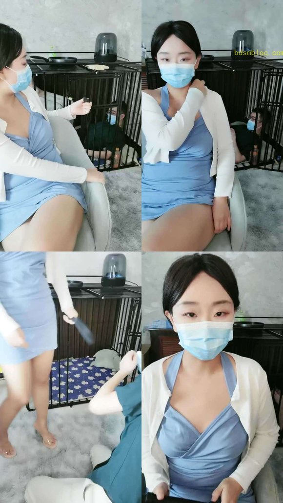 【桃桃樱】狗笼囚禁陪主人直播
