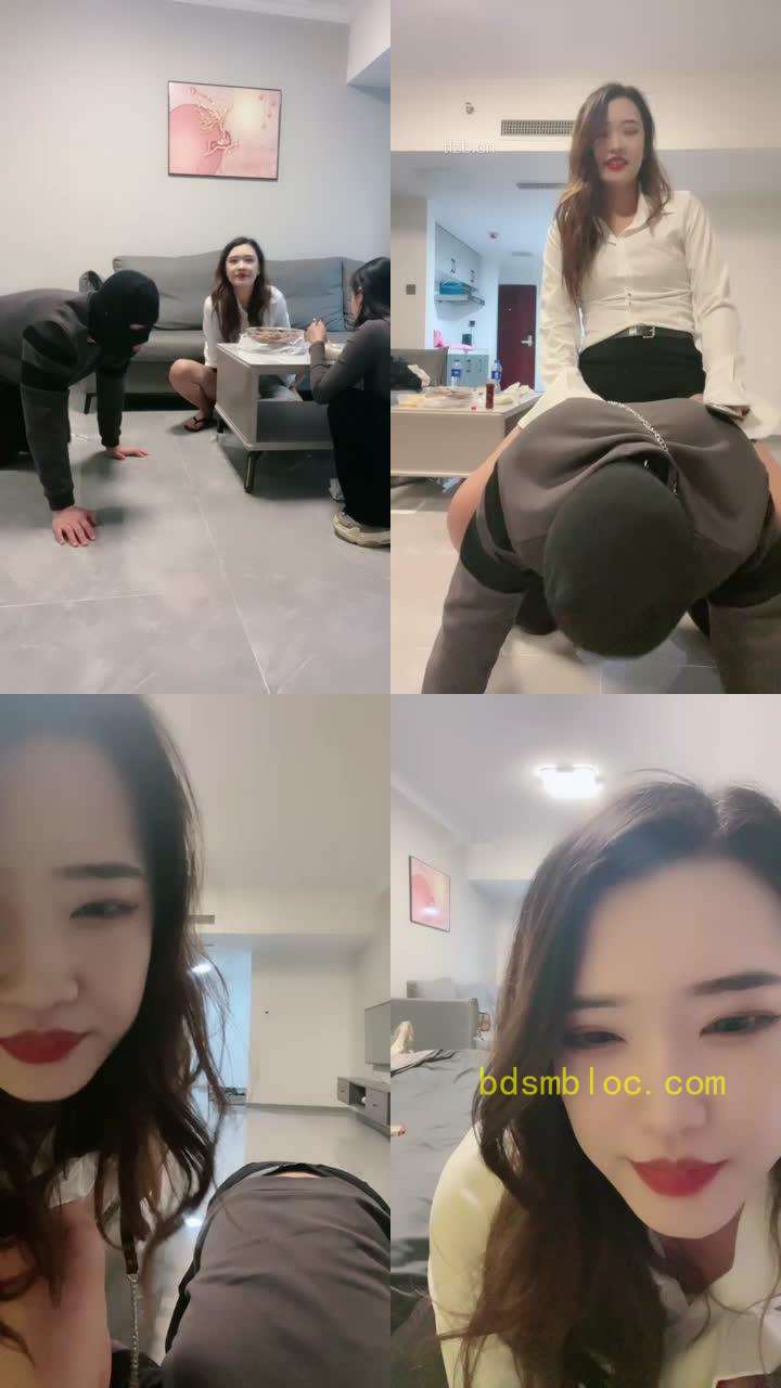 【琪琪美美子】骑马爬行/跪舔裸足/伺候吃饭
