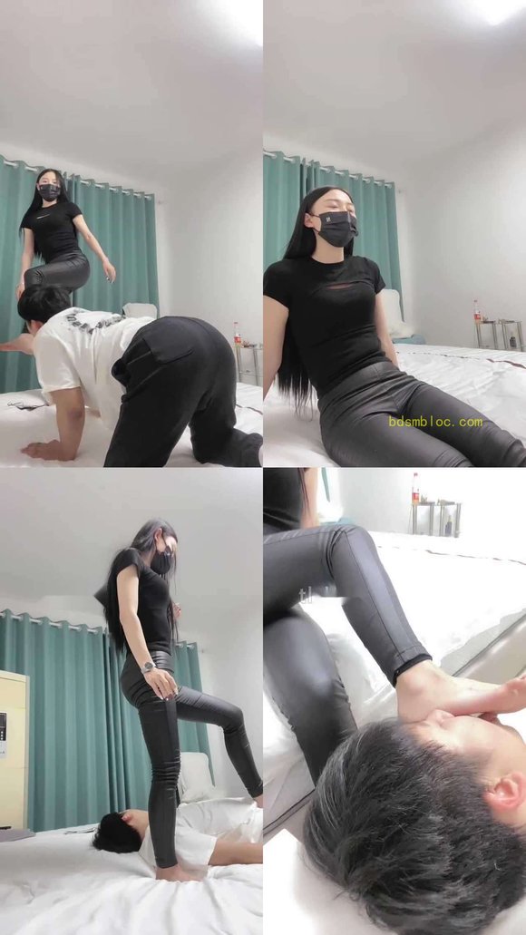 【三娘】皮裤女神裸足踩地毯【下】