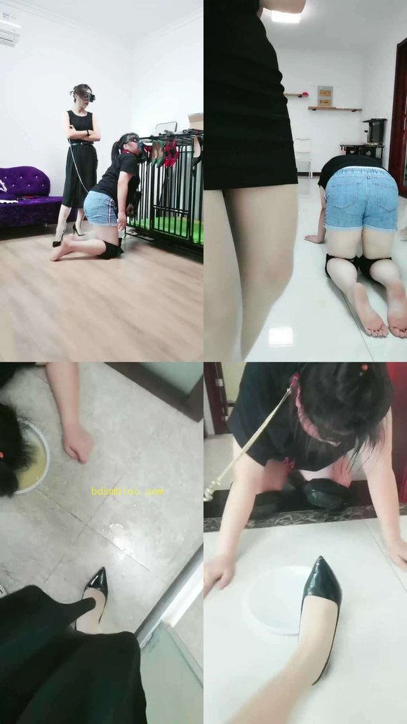 【凌儿女神】母畜-骑马狗链遛狗/跪求圣水