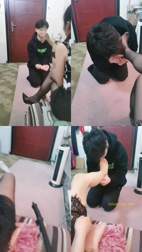 【成都叶子】打手心/高跟黑丝诱惑/耳光/嘴叼袜子