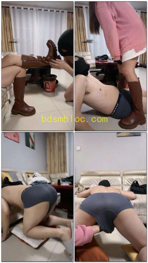 【QueenS】长靴调教不听话的贱畜坐脸圣水