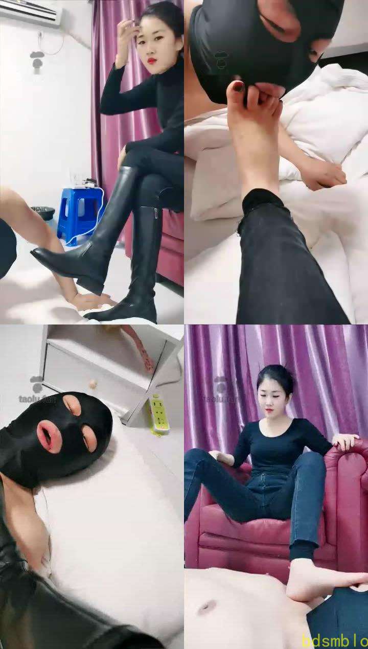 【久儿女王】皮靴调教贱狗，口水，耳光！
