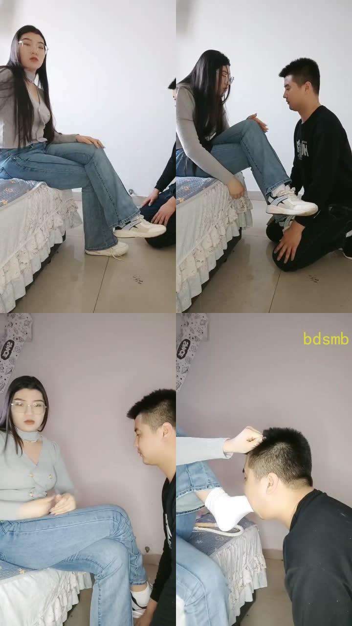 【诺诺子】耳光抽到脸变形/小白鞋踩踏/白袜脚深喉