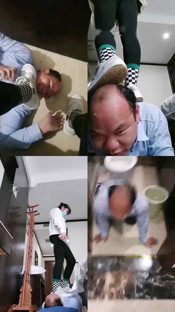 【北海静心】素人小白鞋棉袜全体重踩踏戏奴