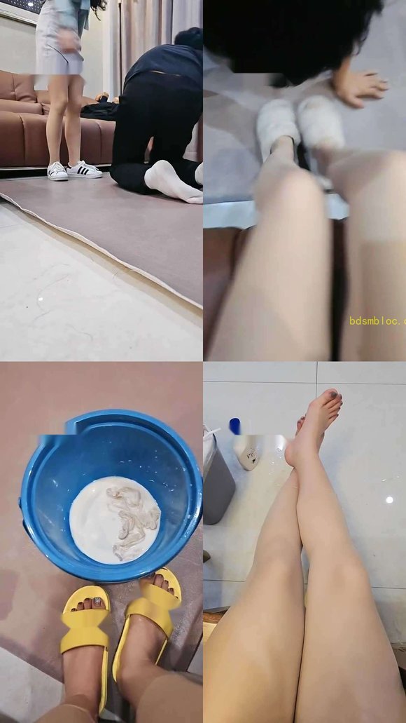 【嘉妮】贝壳头肉丝脚踩虐/伺候沐足