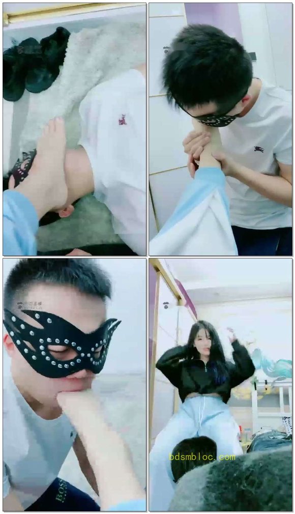 【悠悠S】踩着狗嘴舔脚底，小脚深喉真得劲