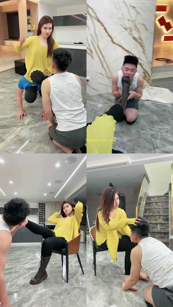 【麋鹿银儿】上头文孩狂打耳光舔鞋舔脚大浓痰