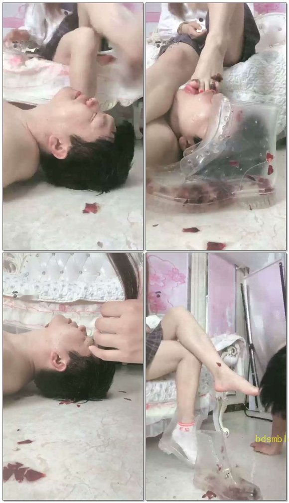 【兔粉粉女皇】透明鞋棉袜踩碎葡萄，喂食舔功十足的狗狗，超美味
