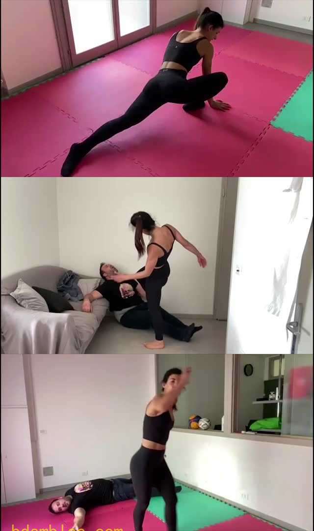 【欧美女王】跆拳道妻子的家庭暴力，真实踢脸，啪啪狠扇