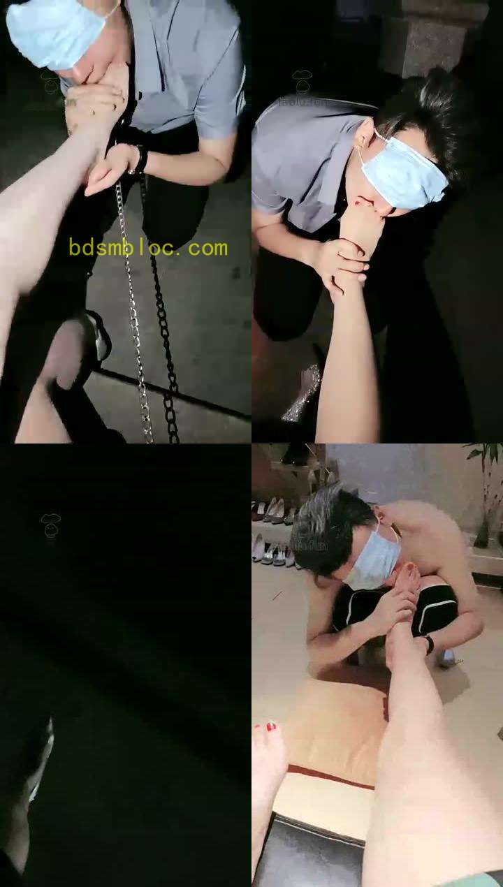 【林夕女王】户外楼下小区玩狗舔脚 喝圣水 圣水洗脸