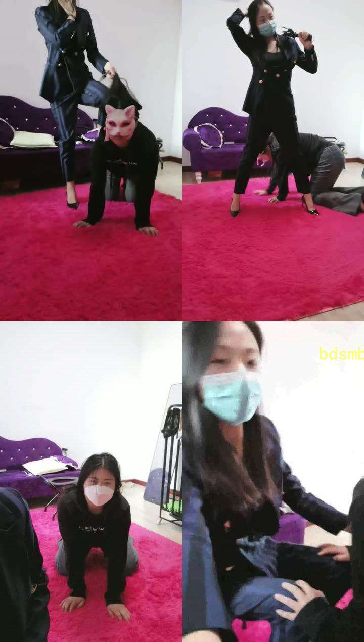【凌儿女神】母畜伺候-骑马转胯/跪舔高跟裸足-鞭打/耳光
