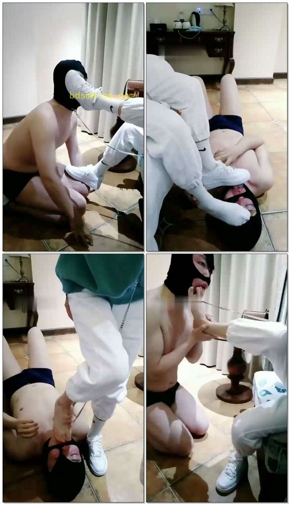 【晨希S】运动鞋白袜玩狗扇耳光