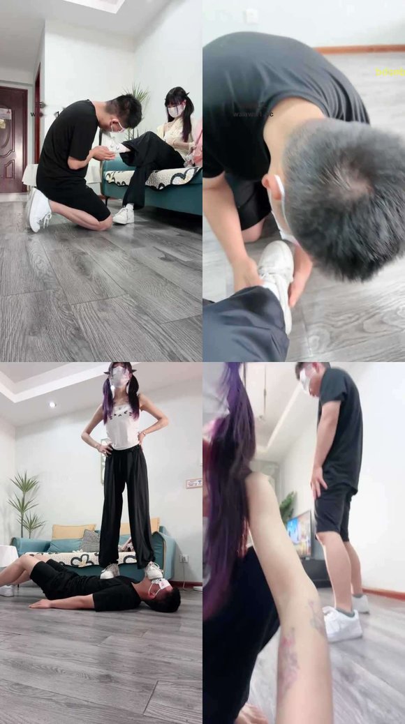 【奶味小仙女】暴打贱狗-踩踏踢裆转胯/舌头擦鞋底