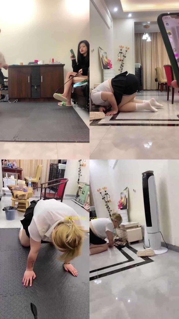 【琳嘉】叼着拖鞋犯贱的母狗【双视角版】