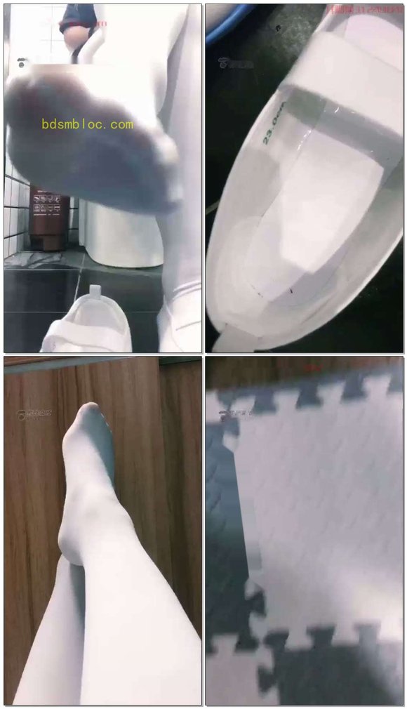 【萌女王】第一视角白丝室内鞋，运动完丝袜都变透了