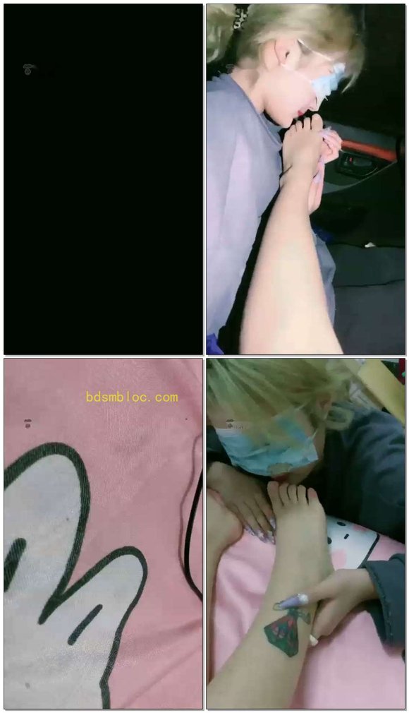 【女M安蔓】车里开发素人一枚，舔她的脚