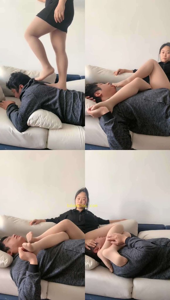 【迦娜】肉丝脚全体重踩踏/恋足狂舔