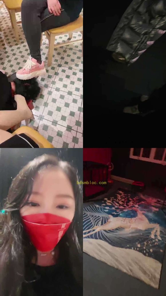 【月神】双S餐厅桌下玩狗