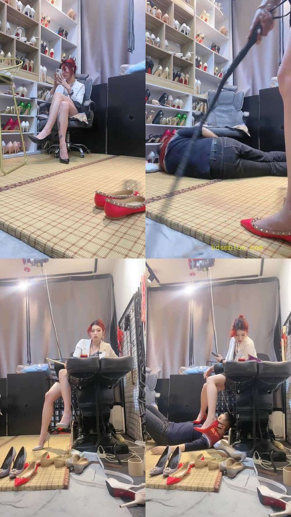 【冰诺】高跟美腿蹂躏地毯狗