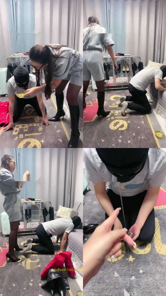 【伊兮夫妻】关狗笼/赏赐圣水/提档/丝袜塞嘴/高跟踩乳