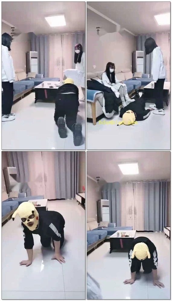 【与精神小妹的那些事】被三个素人小妹暴打，羞辱