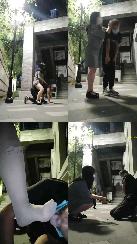 【YJ月玖儿】户外调教舔脚，遛狗