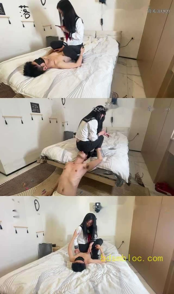 【黑丝诱惑】【晓俞】素人篇：大二学生晓俞牛仔裤全体重坐脸窒息狗奴