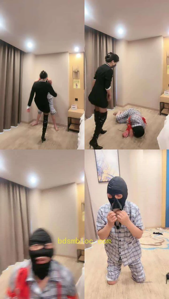 【重庆安琪】捆绑继父-长靴踢踹耳光各种刑