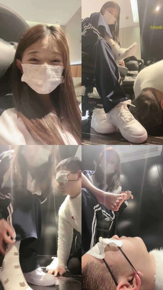 【阿月】学生服诱惑-空军一号/棉袜辱老师狗/清理脚趾缝