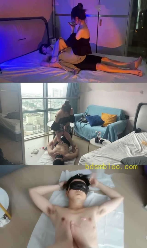 【黑丝诱惑】【晓俞】素人篇：大二学生晓俞虐乳胸前踩食物舔脏鞋底