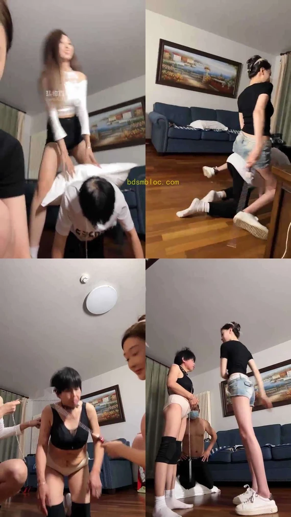 【艾琳】双女神狠玩老母狗 骑马踢裆手脚耳光 除臭白袜