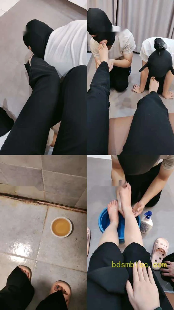 【嘉妮】双奴脚下崇拜/喝圣水/伺候沐足
