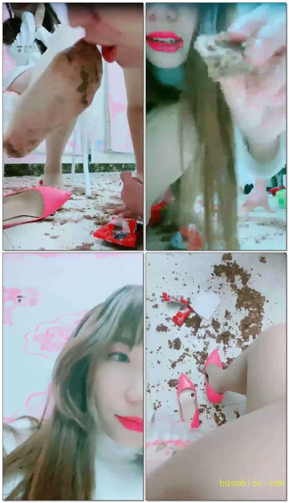 【兔粉粉女皇】白丝脚喂食，高跟鞋底巧克力