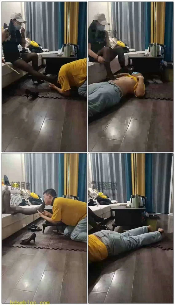 【套路第一帅男神】重庆极品辣妹子调教耳光，鞭打，踩手，骑马，舔高跟鞋，踩头，虐乳
