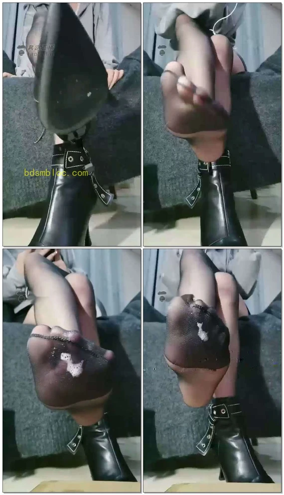 【莉亚S】皮靴闷脚黑丝红绿灯