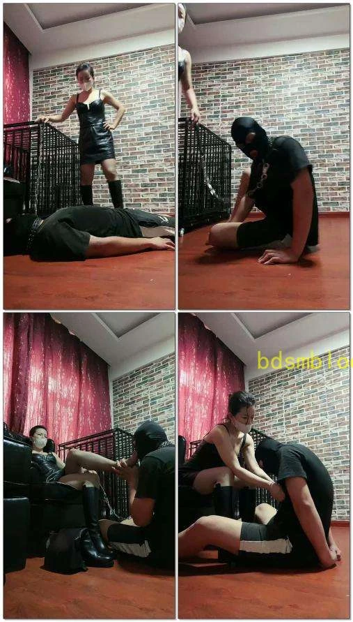 【冷颜Queen】黑丝原味控制皮靴全体重踩踏开发虐乳