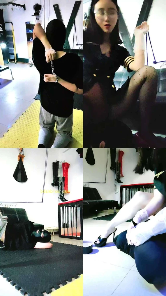【五十度】手铐反绑/舔脏长靴/踩踏丝袜塞嘴