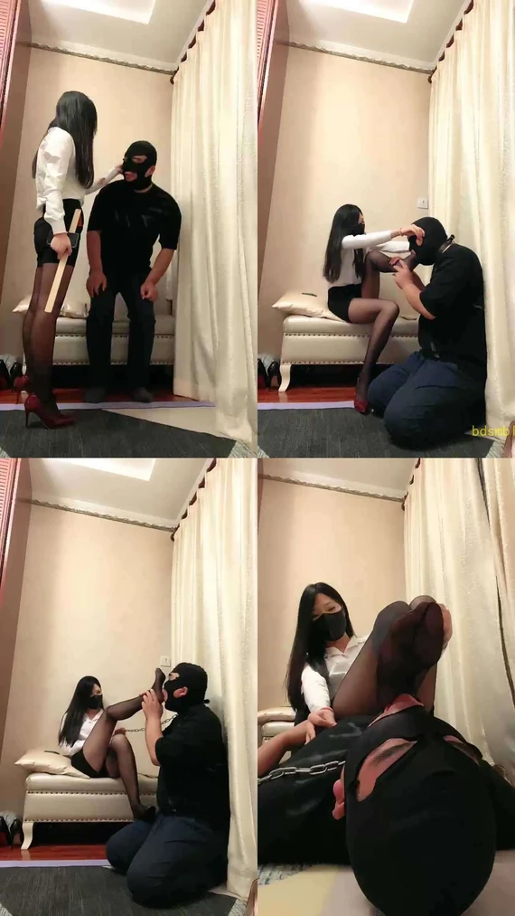 【艾拉】揪耳朵/戒尺虐打/耳光/黑丝脚狂舔