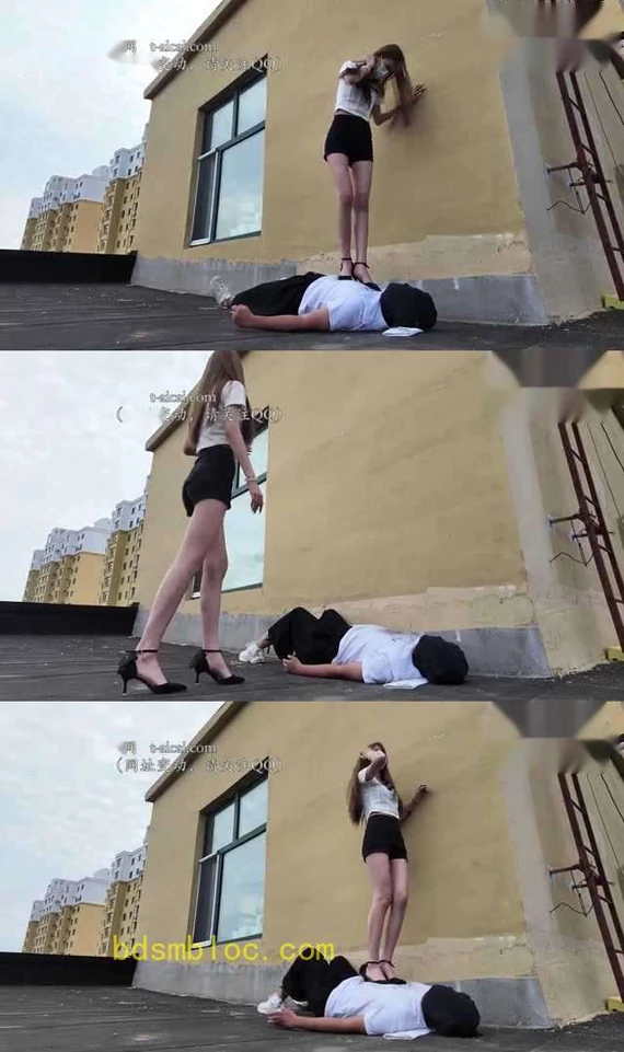 【未知女主】室外调教 天台 高跟鞋初次踩踏练习