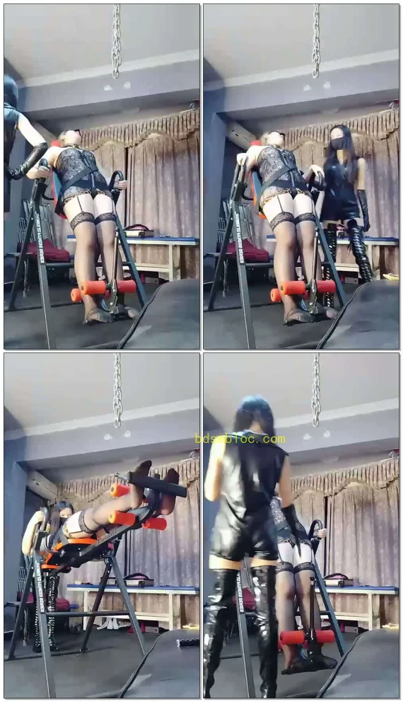 【圣蒂祖宗的母狗】倒立机上的调教