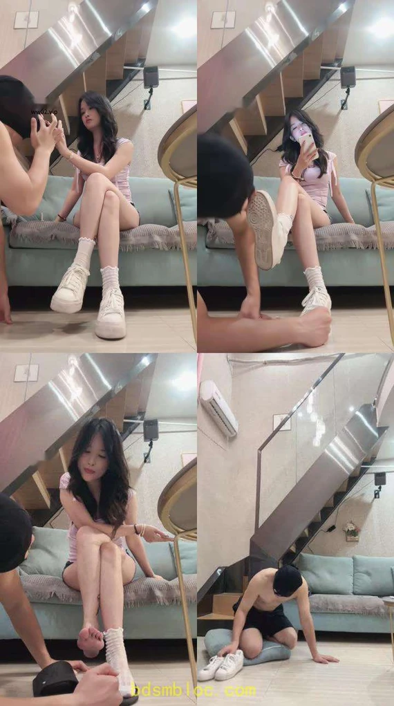 【汐月】跪舔脏小白鞋白袜/掐乳香水控制