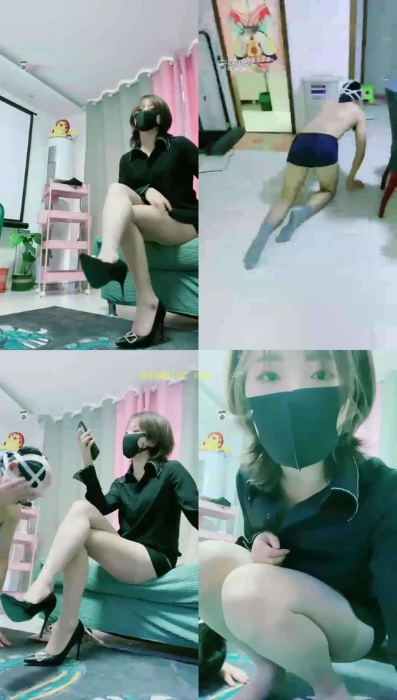 【美离子】妈妈教训儿子，耳光舔鞋腿绞夹头