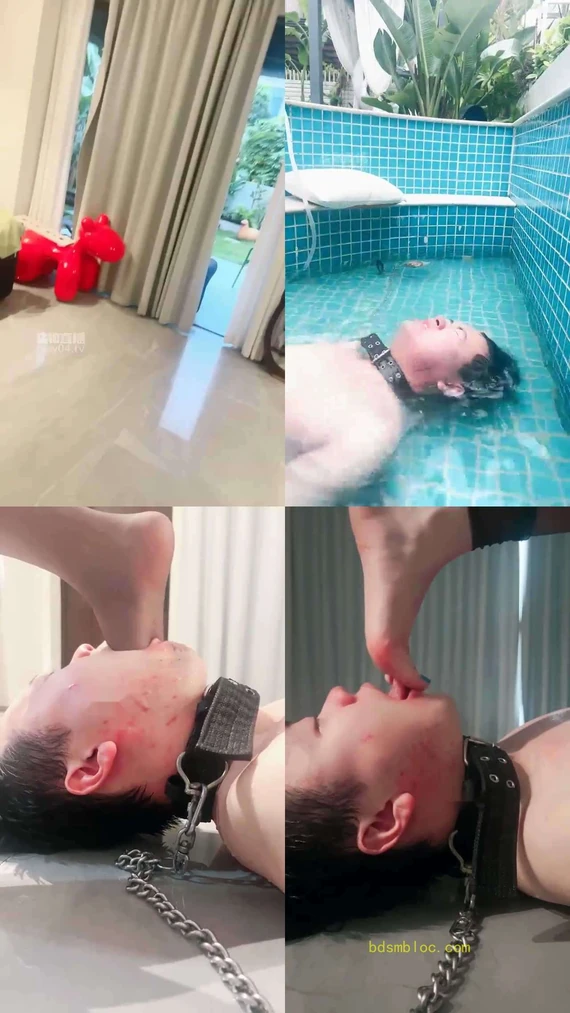 【黛樱】泳池黑丝裸足深喉 溺水窒息