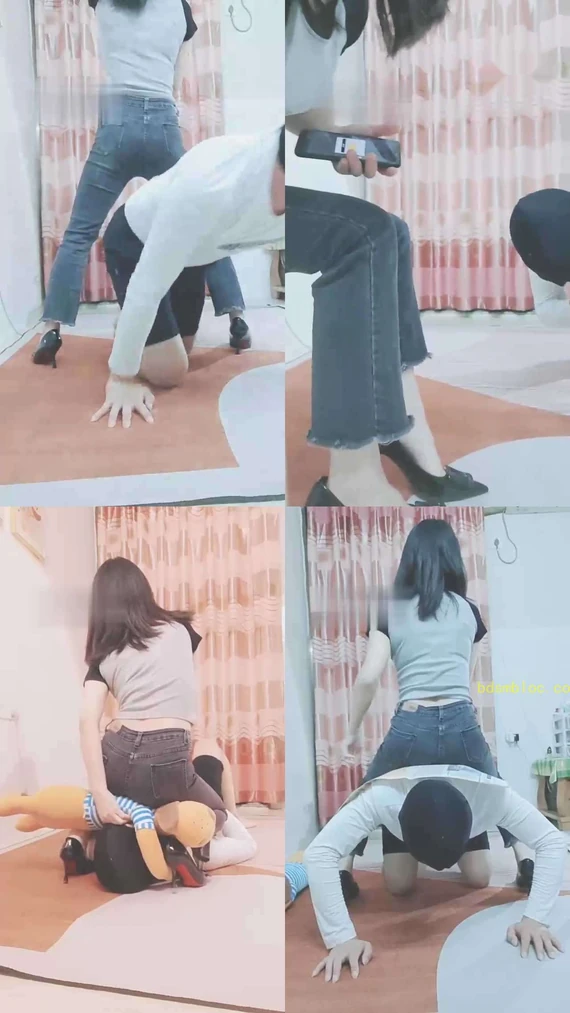 【灵竹】牛仔裤女S-骑马转胯舔鞋