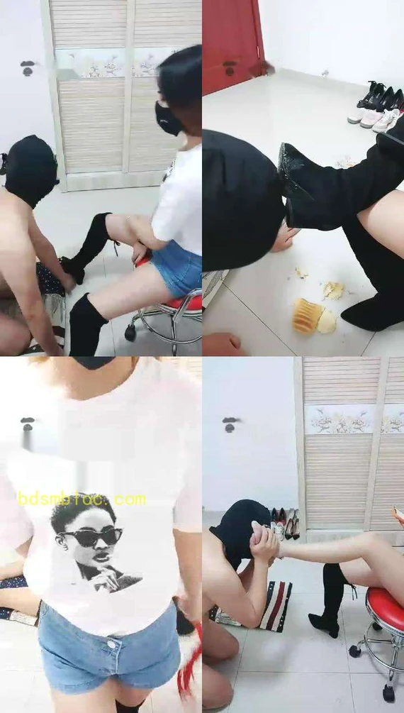 【奈奈s】重度耳光废物狗，高靴踩踏喂食