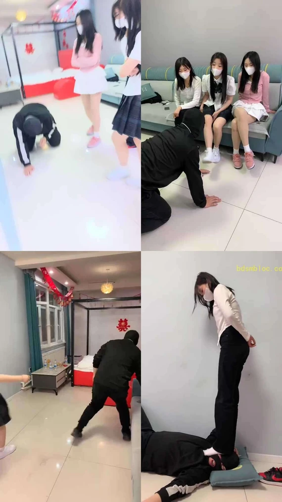 【精神小妹】3学生S-运动鞋白袜踹头踹脸暴力场