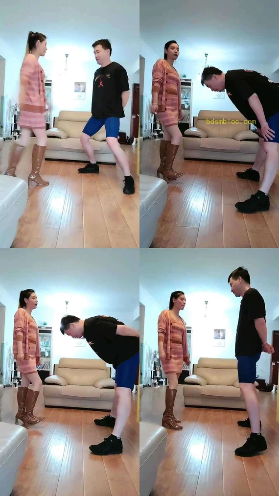【紫烟】长筒靴暴力踢裆嘴硬贱货