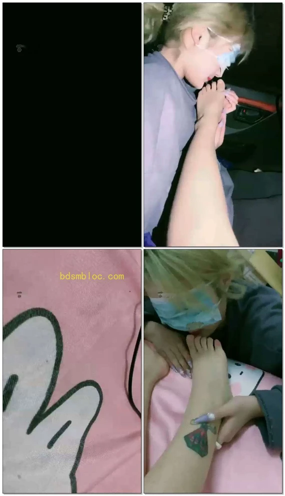 【女M安蔓】车里开发素人一枚，舔她的脚