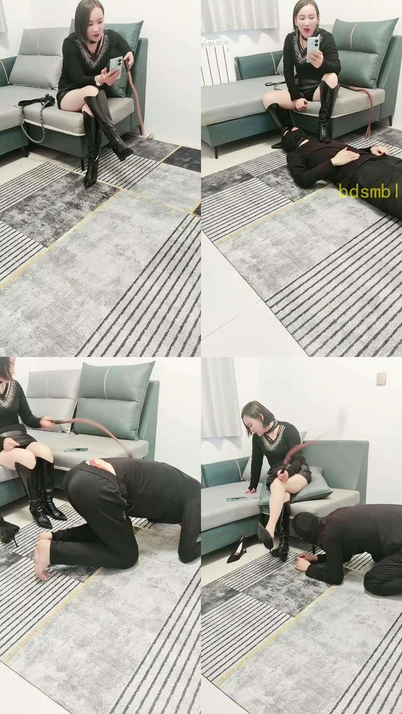 【美容院】舔不好脏鞋就鞭打惩罚